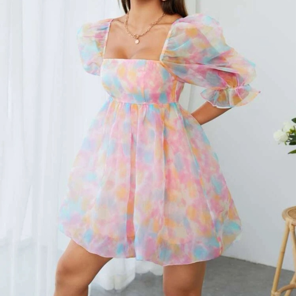 Puff Sleeve Organza Dress